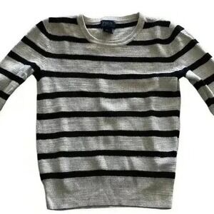 Polo Ralph Lauren Boys Striped Knit Sweater Blue Preppy Nautical Sz 6